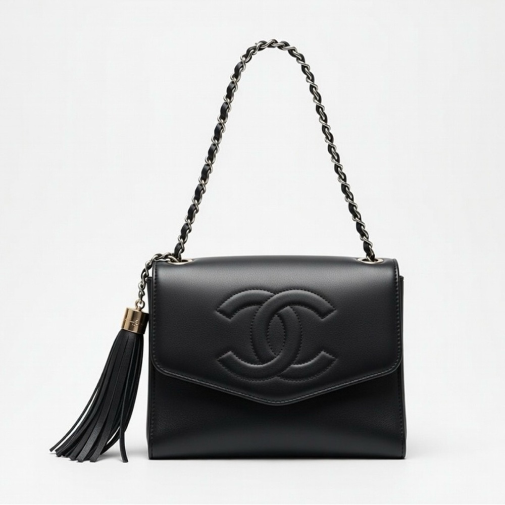 Chanel Black Crossbody Bag with Chain and Tassel - Picture 2 of 14